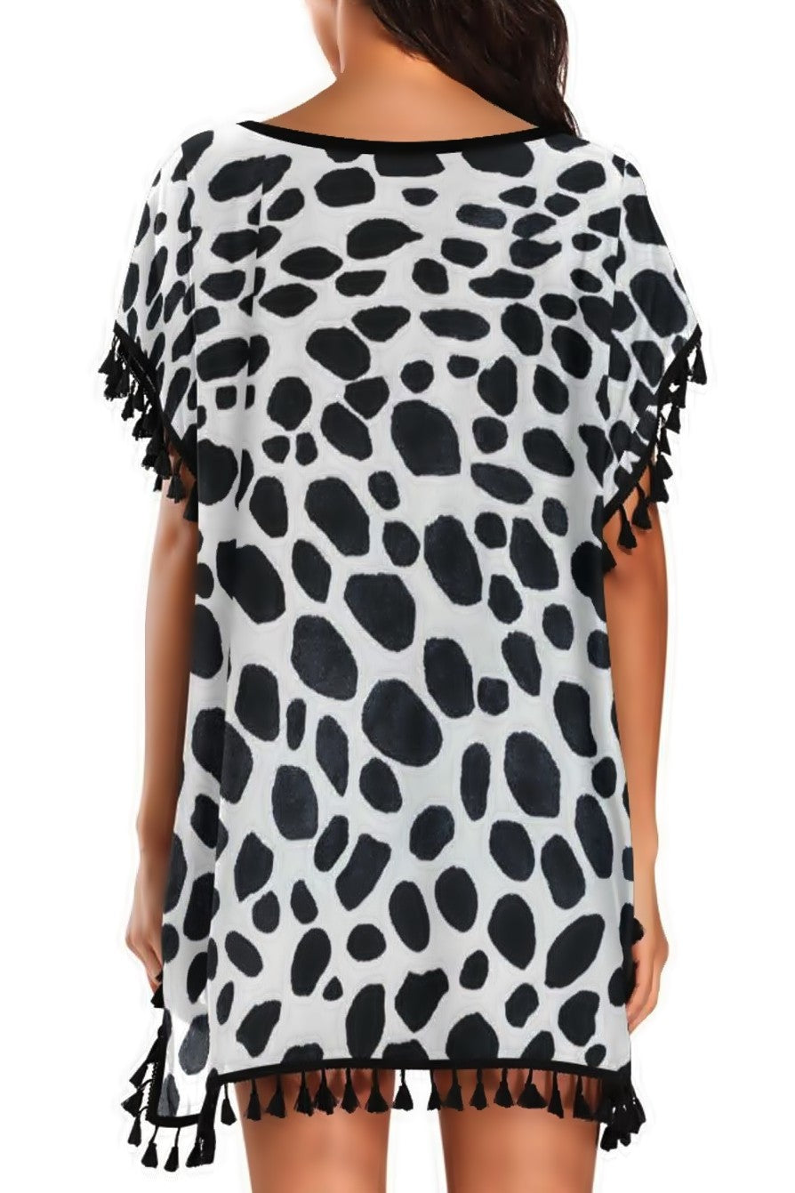 Monochrome Safari Tassel Cover-Up