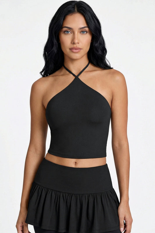 Cross Halter Neck Top
