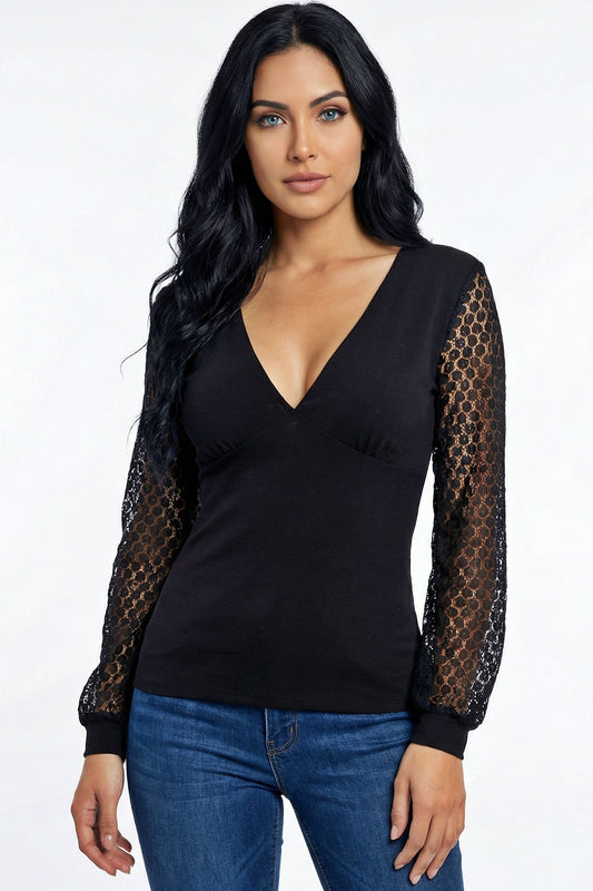 Midnight Allure Lace Top