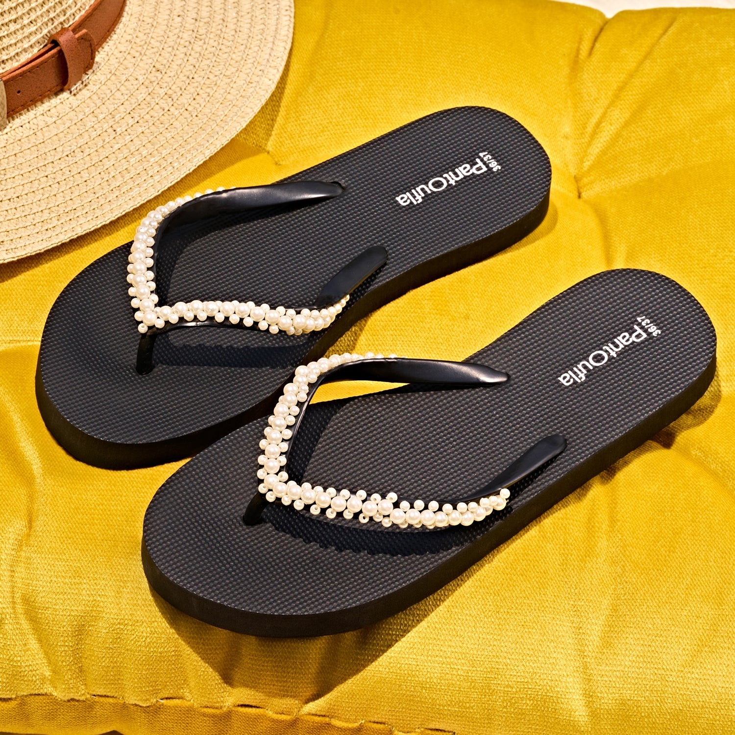 Pearl Black flip flop