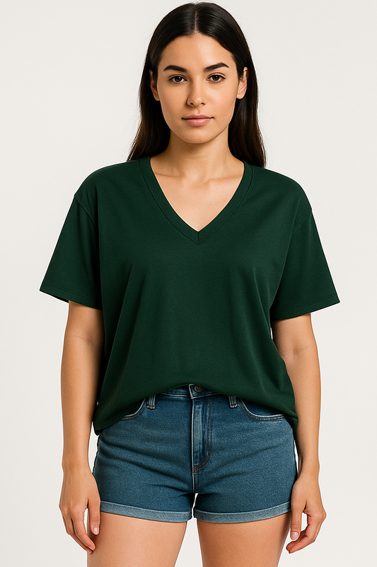 V-neck Women Oversized T-shirt HB