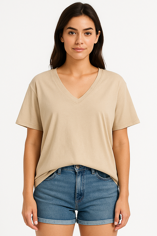 V-neck Women Oversized T-shirt HB