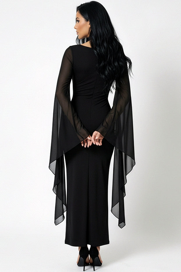 Mesh Sleeve Dress