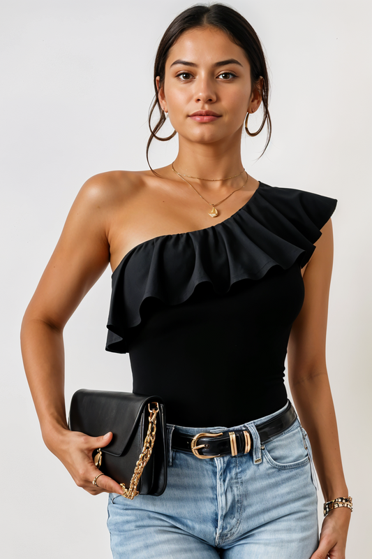 Asymmetrical Ruffle Top