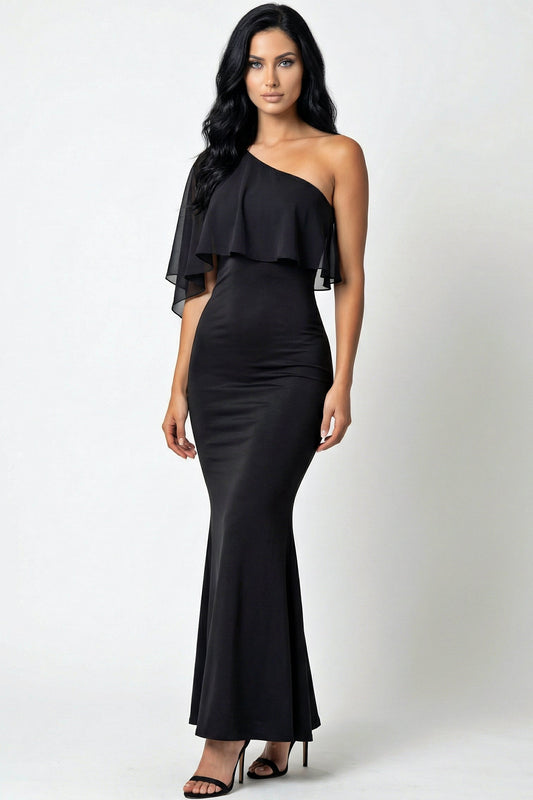 Asymmetrical Ruffle Dress