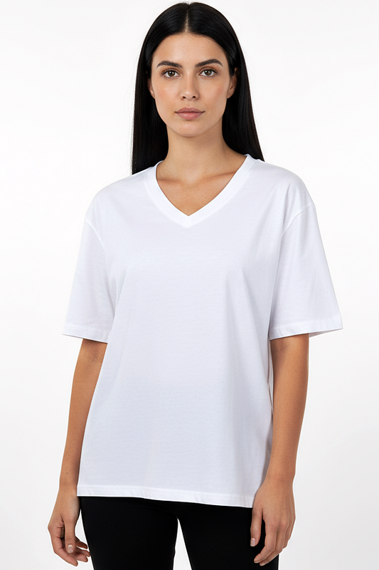 V-neck Women Oversized T-shirt HB