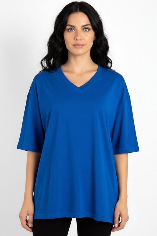 V-neck Women Oversized T-shirt HB