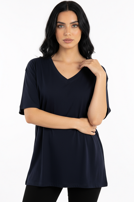 V-neck Women Oversized T-shirt HB