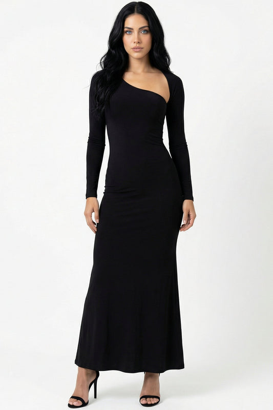 Asymmtrical Neck Line Dress