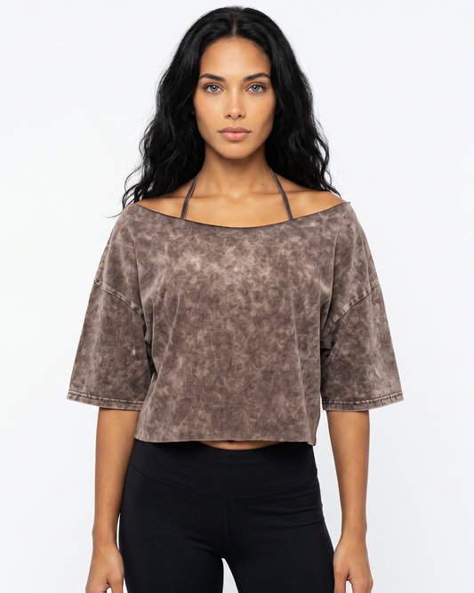 Mineral Wash Boxy Crop Tee