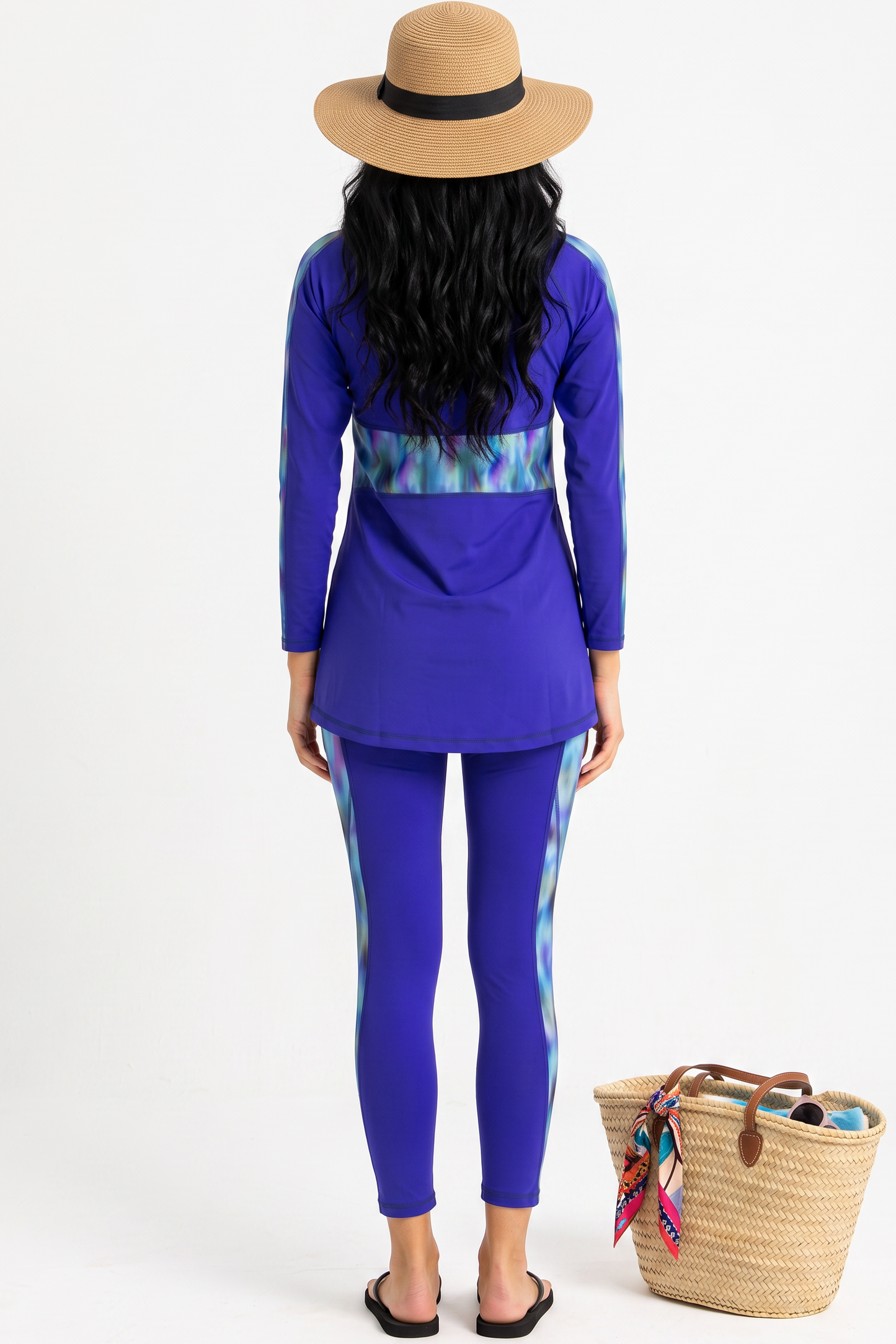 LIB Asymmetrical Basic Blue Haze swimsuit back