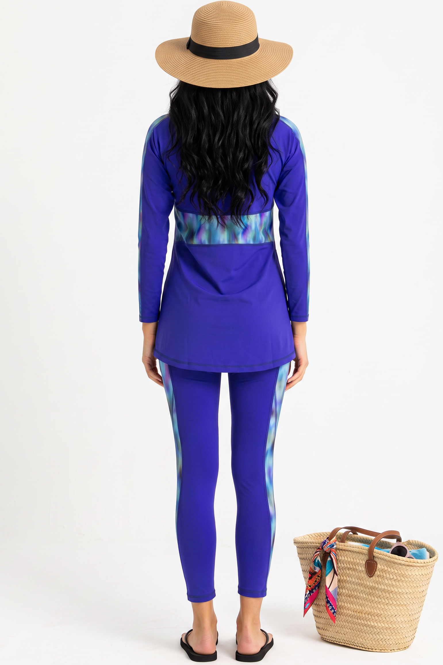 LIB Asymmetrical Basic Blue Haze swimsuit back
